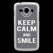 Coque Samsung Galaxy Ace3 Keep Calm Smile Gris