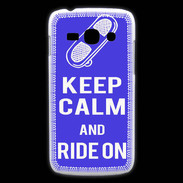 Coque Samsung Galaxy Ace3 Keep Calm Ride on Bleu