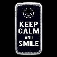 Coque Samsung Galaxy Ace3 Keep Calm Smile Noir
