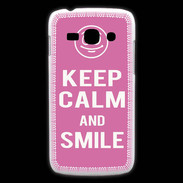 Coque Samsung Galaxy Ace3 Keep Calm Smile Rose