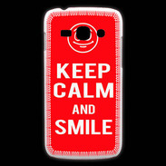 Coque Samsung Galaxy Ace3 Keep Calm Smile Rouge