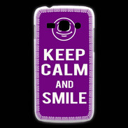 Coque Samsung Galaxy Ace3 Keep Calm Smile Violet