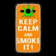 Coque Samsung Galaxy Ace3 Keep Calm Smoke it Orange