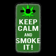 Coque Samsung Galaxy Ace3 Keep Calm Smoke it Kaki
