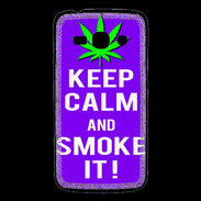 Coque Samsung Galaxy Ace3 Keep Calm Smoke it Violet
