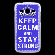 Coque Samsung Galaxy Ace3 Keep Calm Stay strong Bleu