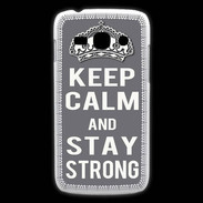 Coque Samsung Galaxy Ace3 Keep Calm Stay strong Gris