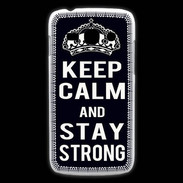 Coque Samsung Galaxy Ace3 Keep Calm Stay strong Noir