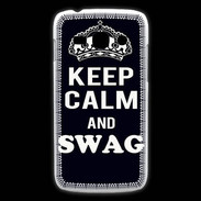 Coque Samsung Galaxy Ace3 Keep Calm Swag Noir