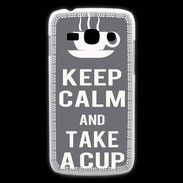Coque Samsung Galaxy Ace3 Keep Calm Take a cup Gris