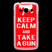 Coque Samsung Galaxy Ace3 Keep Calm Take a gun Rouge