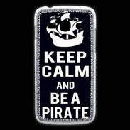 Coque Samsung Galaxy Ace3 Keep Calm Be a Pirate Noir