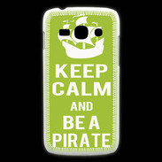 Coque Samsung Galaxy Ace3 Keep Calm Be a Pirate Vert pomme
