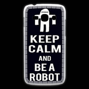 Coque Samsung Galaxy Ace3 Keep Calm Be a Robot Noir