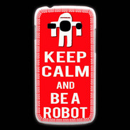 Coque Samsung Galaxy Ace3 Keep Calm Be a Robot Rouge