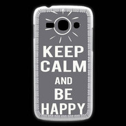 Coque Samsung Galaxy Ace3 Keep Calm Be Happy Gris