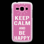 Coque Samsung Galaxy Ace3 Keep Calm Be Happy Rose
