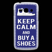 Coque Samsung Galaxy Ace3 Keep Calm Buy Shoes Bleu