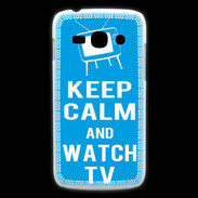 Coque Samsung Galaxy Ace3 Keep Calm Watch TV Cyan