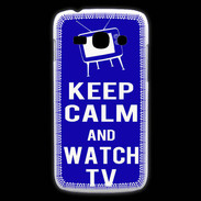 Coque Samsung Galaxy Ace3 Keep Calm Watch TV Bleu