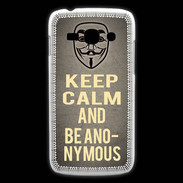Coque Samsung Galaxy Ace3 Keep Calm and Be Anonymous Gris