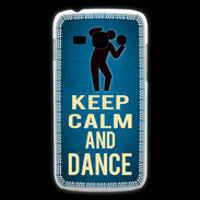 Coque Samsung Galaxy Ace3 Keep Calm and Dance Bleu