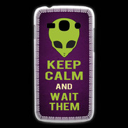 Coque Samsung Galaxy Ace3 Keep Calm and Wait Alien Violet