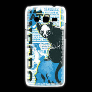 Coque Samsung Galaxy Express2 Tête de Mort Chat noir