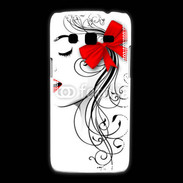 Coque Samsung Galaxy Express2 Visage glamour noir et rouge