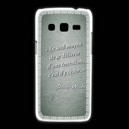 Coque Samsung Galaxy Express2 Tentation vert Citation Oscar Wilde