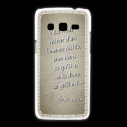 Coque Samsung Galaxy Express2 Vraie valeur sepia Citation Oscar Wilde
