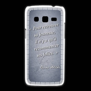 Coque Samsung Galaxy Express2 Jeuness folie Bleu Citation Oscar Wilde
