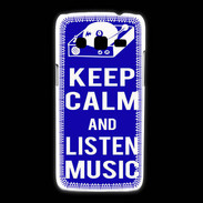 Coque Samsung Galaxy Express2 Keep Calm Listen music Bleu