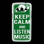 Coque Samsung Galaxy Express2 Keep Calm Listen music Vert
