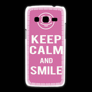 Coque Samsung Galaxy Express2 Keep Calm Smile Rose