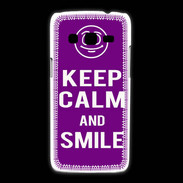 Coque Samsung Galaxy Express2 Keep Calm Smile Violet