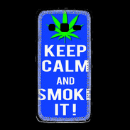 Coque Samsung Galaxy Express2 Keep Calm Smoke it Bleu