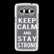 Coque Samsung Galaxy Express2 Keep Calm Stay strong Gris