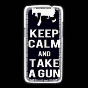 Coque Samsung Galaxy Express2 Keep Calm Take a gun Noir