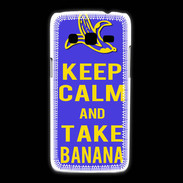 Coque Samsung Galaxy Express2 Keep Calm Take Banana Bleu