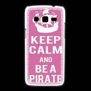 Coque Samsung Galaxy Express2 Keep Calm Be a Pirate Rose