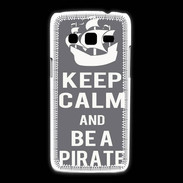 Coque Samsung Galaxy Express2 Keep Calm Be a Pirate Gris