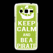 Coque Samsung Galaxy Express2 Keep Calm Be a Pirate Vert pomme