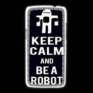 Coque Samsung Galaxy Express2 Keep Calm Be a Robot Noir