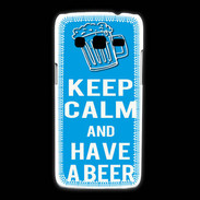 Coque Samsung Galaxy Express2 Keep Calm Have a beer Cyan