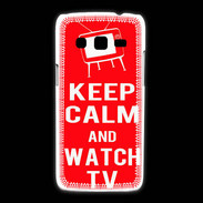 Coque Samsung Galaxy Express2 Keep Calm Watch TV Rouge
