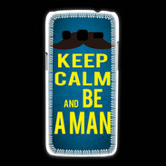 Coque Samsung Galaxy Express2 Keep Calm Be a Man Bleu