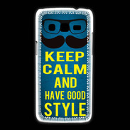 Coque Samsung Galaxy Express2 Keep Calm and Have a good Style Bleu