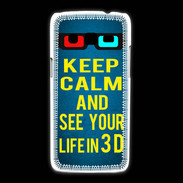 Coque Samsung Galaxy Express2 Keep Calm and See your life 3D Bleu