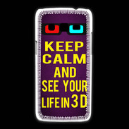 Coque Samsung Galaxy Express2 Keep Calm and See your life 3D Violet
